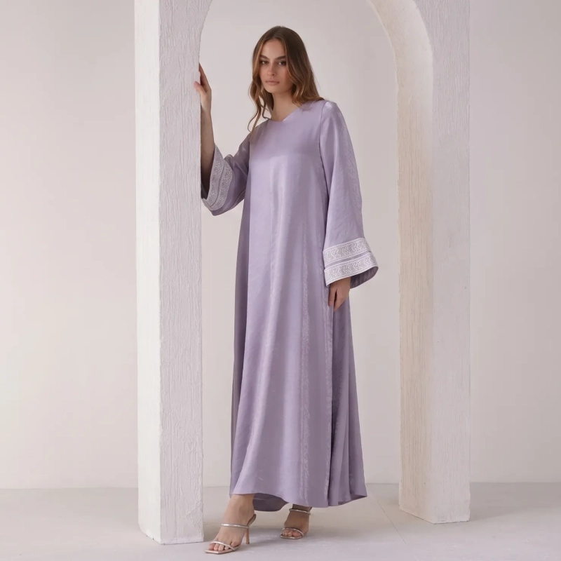 Women's Flowing Maxi Dress - Serene Elegance Evening Wear - Lavender