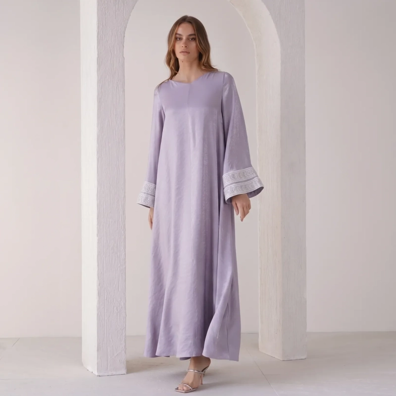 Women's Flowing Maxi Dress - Serene Elegance Evening Wear - Lavender