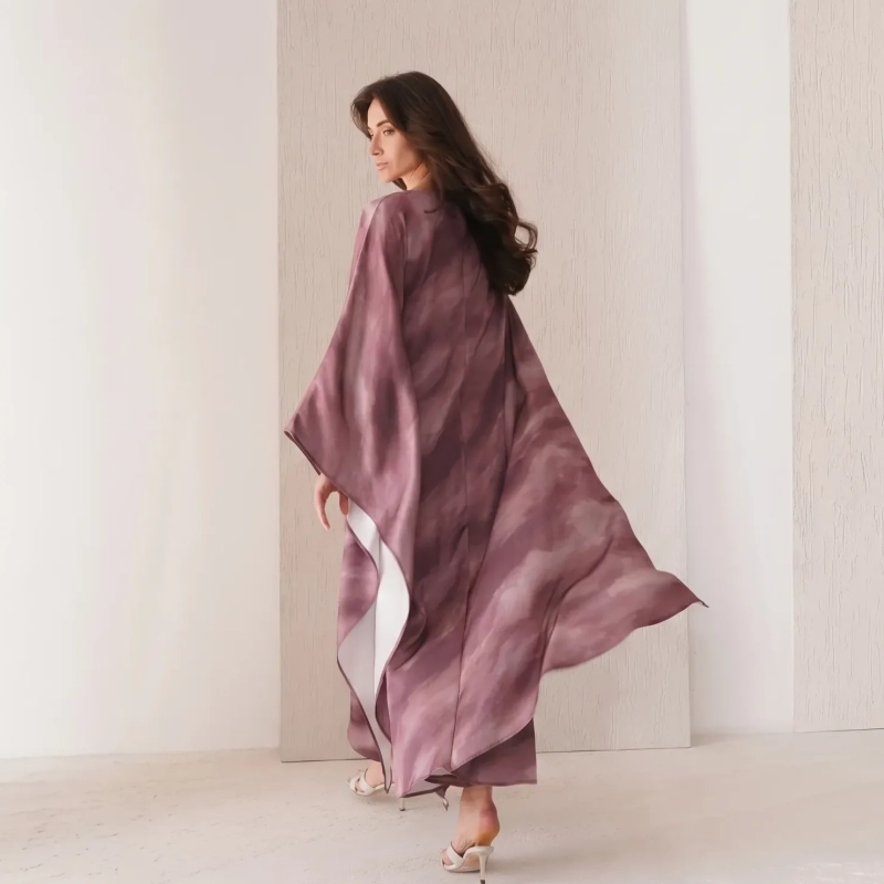 Women's Asymmetric Flowing Maxi Dress - Elegant Evening Wear - Pink