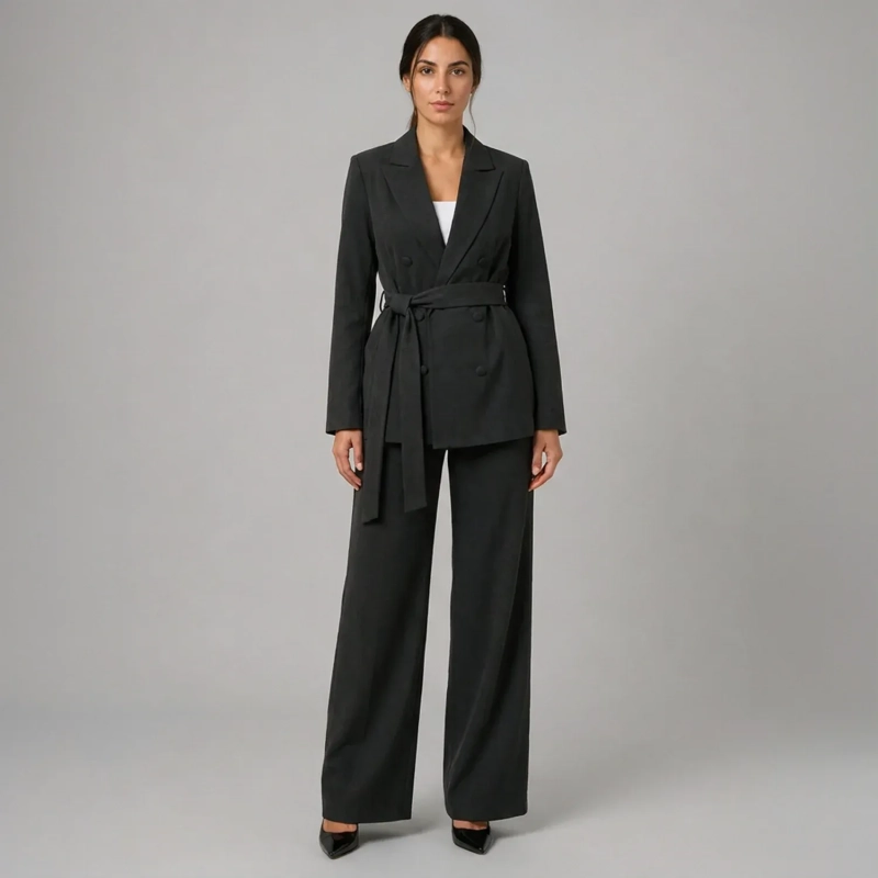 Women's Regular 2-Piece Set - Professional Workwear &amp; Formal Evening Styling - Black