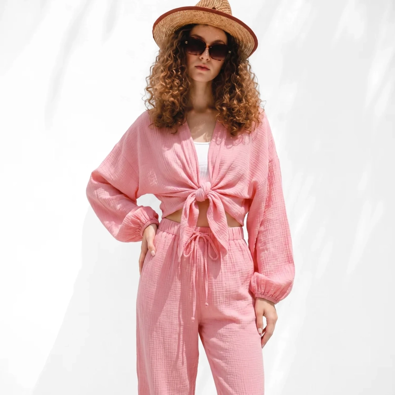 Women's Regular Sophisticated Shirt - Casual Luxury &amp; Effortless Travel Wear - Rose Pink