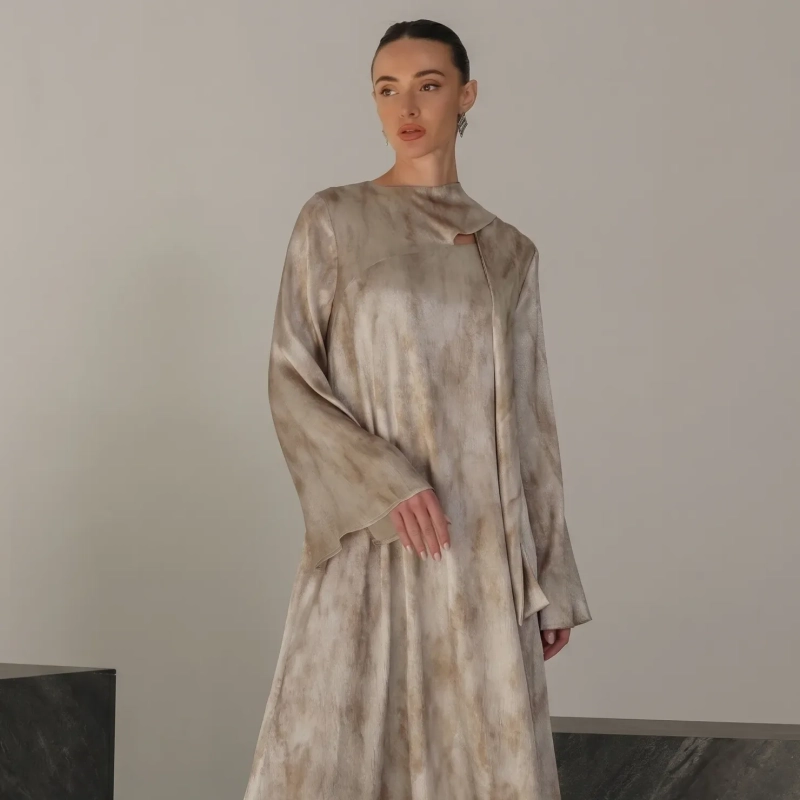 Women's Regular Flowing Maxi Silhouette Dress - Cross-Tie Neck Elegant Wear- For Seasonal Events, Wedding Guest Styling, Or Exclusive Evening Soir&eacute;es