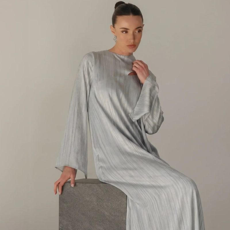 Women's Regular Flowing Maxi Silhouette Dress - Cross-Tie Neck Elegant Wear- For Seasonal Events, Wedding Guest Styling, Or Exclusive Evening Soir&eacute;es